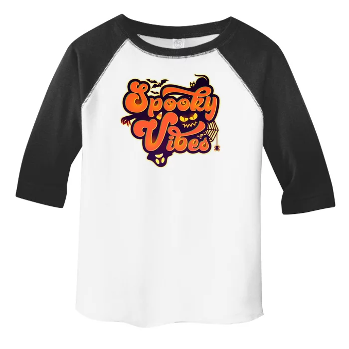 Retro Halloween Spooky Vibes Toddler Fine Jersey T-Shirt