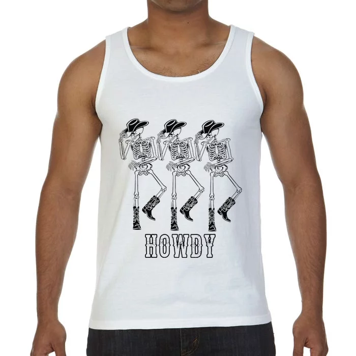 Retro Howdy Skeleton Cow Dancing Cow Boots Horse Comfort Colors® Tank Top