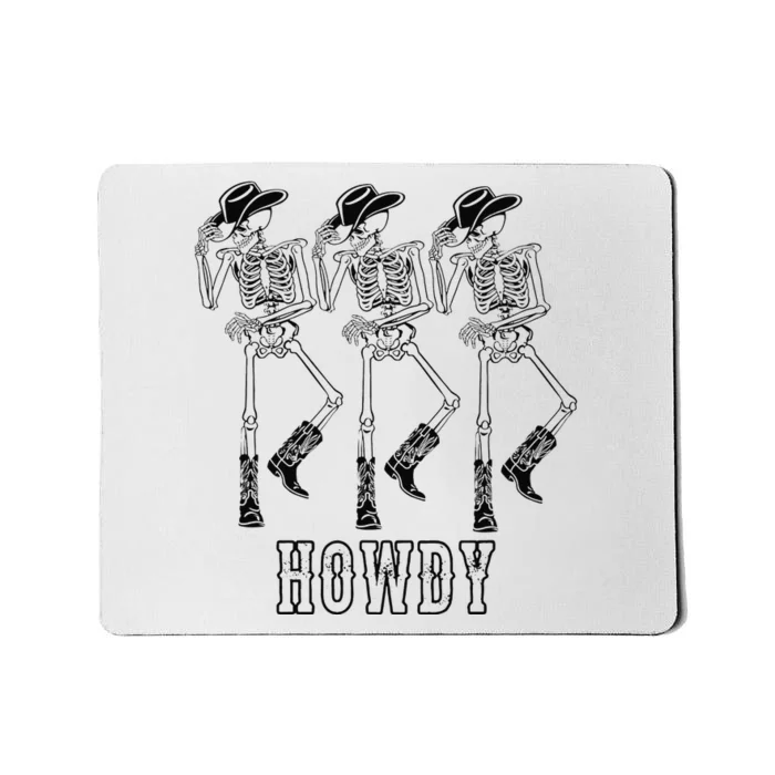 Retro Howdy Skeleton Cow Dancing Cow Boots Horse Mousepad