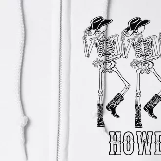 Retro Howdy Skeleton Cow Dancing Cow Boots Horse Full Zip Hoodie