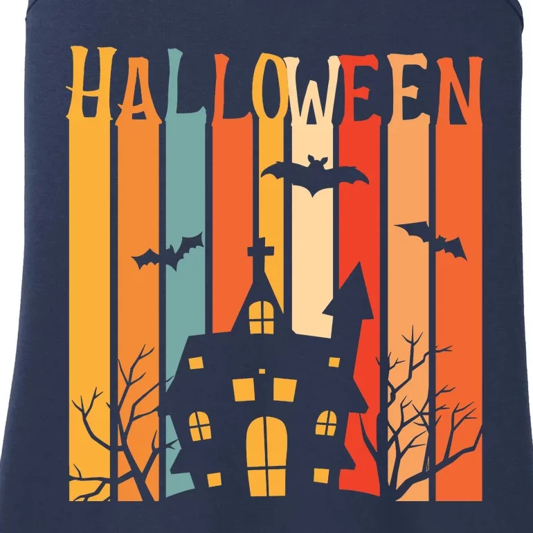 Retro Halloween Scary House Ladies Essential Tank