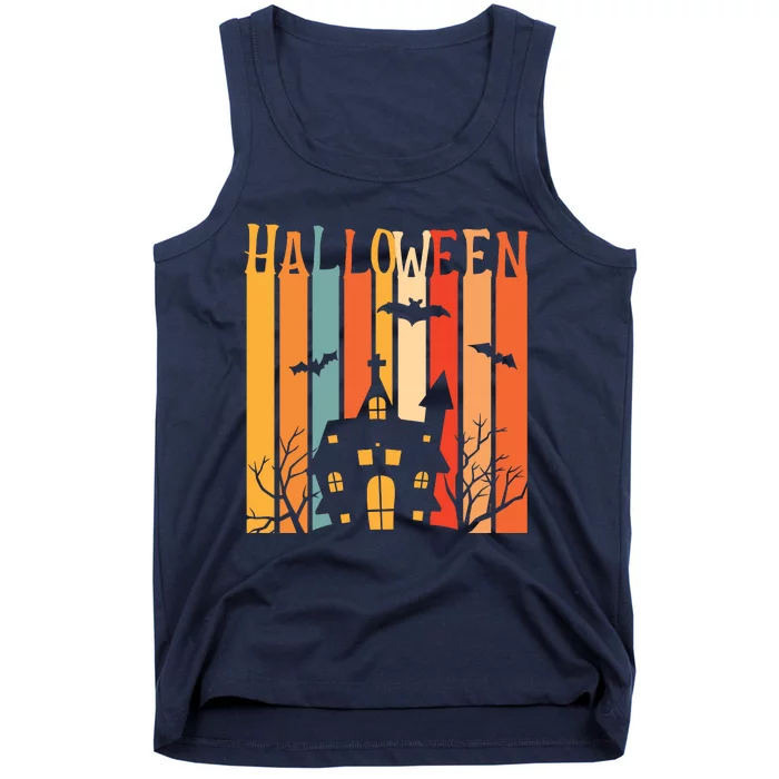 Retro Halloween Scary House Tank Top