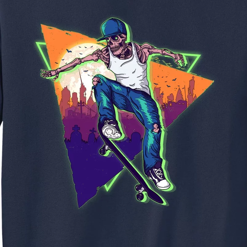 Retro Halloween Skateboarding Skater Skeleton Sweatshirt