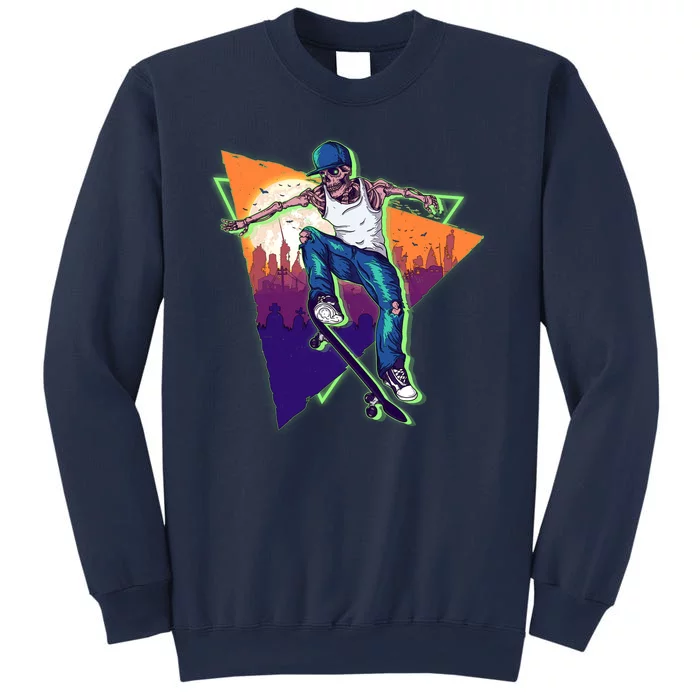 Retro Halloween Skateboarding Skater Skeleton Sweatshirt