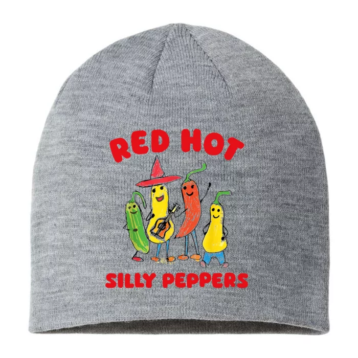 Red Hot Silly Peppers Funny Happy 8 1/2in Sustainable Knit Beanie