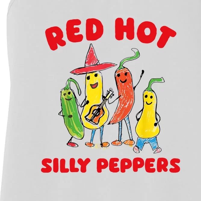 Red Hot Silly Peppers Funny Happy Women's Racerback Tank