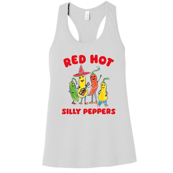 Red Hot Silly Peppers Funny Happy Women's Racerback Tank