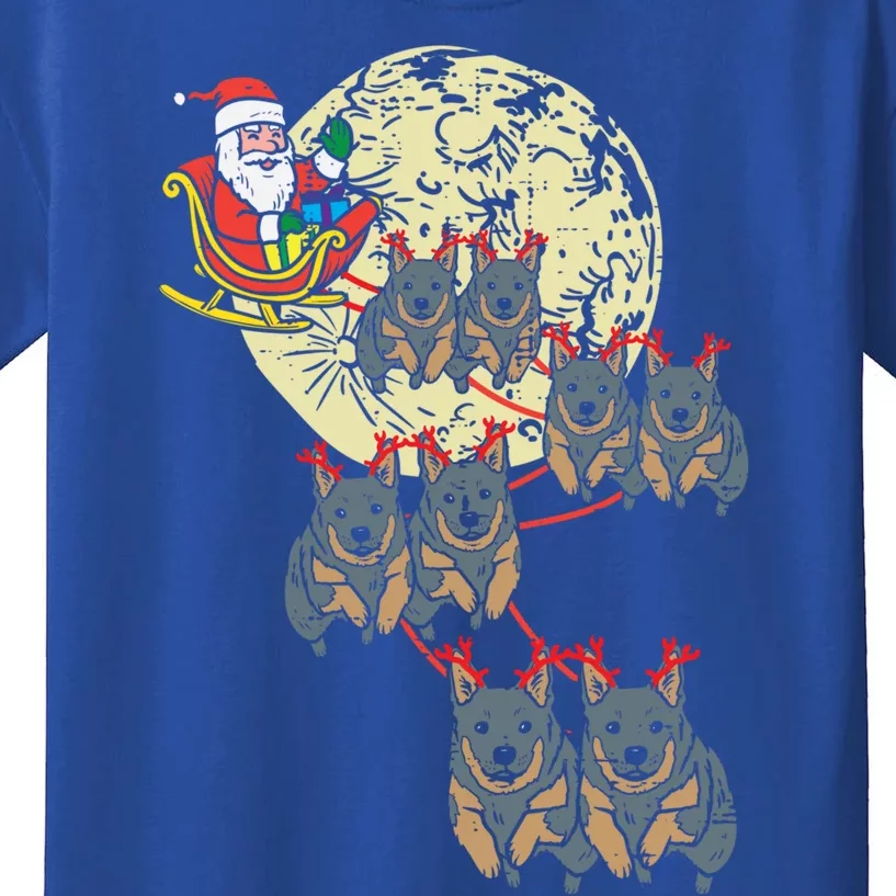 Reindeer Heeler Santa Christmas Animal Cattle Dog Xmas Gift Cute Gift Kids T-Shirt