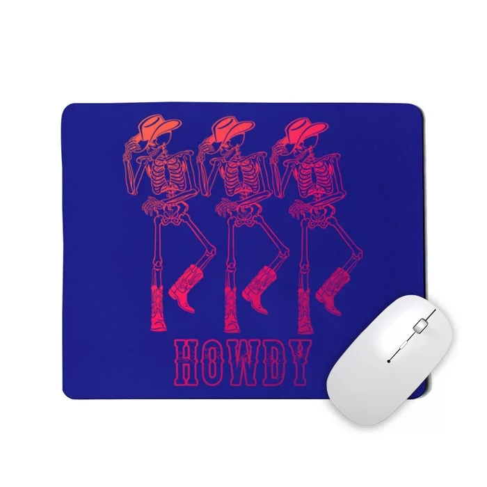 Retro Howdy Skeleton Cow Dancing Cow Boots Horse Gift Mousepad