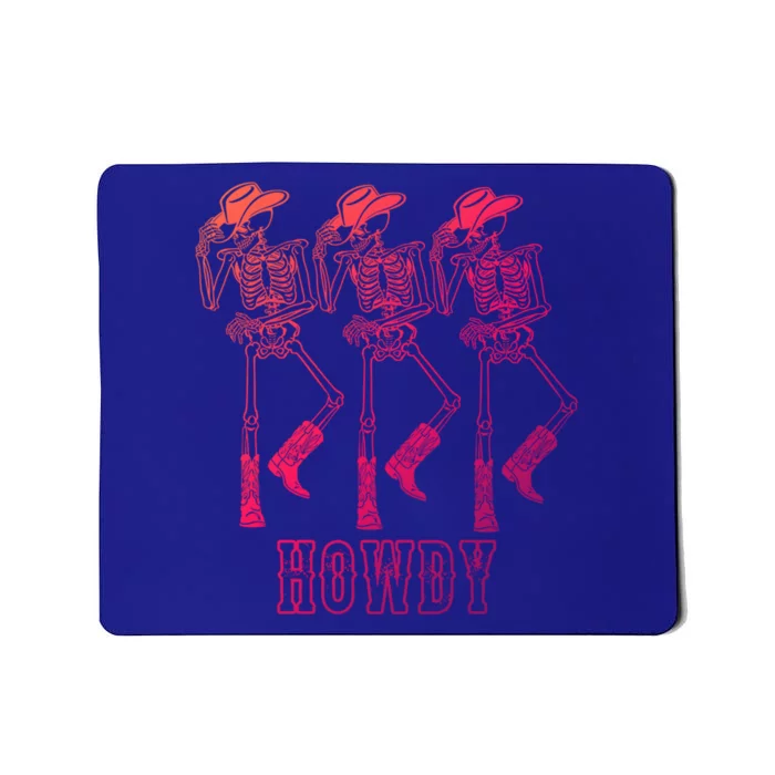 Retro Howdy Skeleton Cow Dancing Cow Boots Horse Gift Mousepad