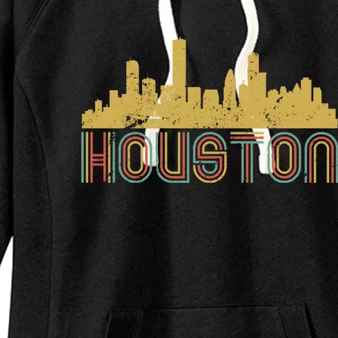 Retro Houston Skyline Texas Women's Fleece Hoodie