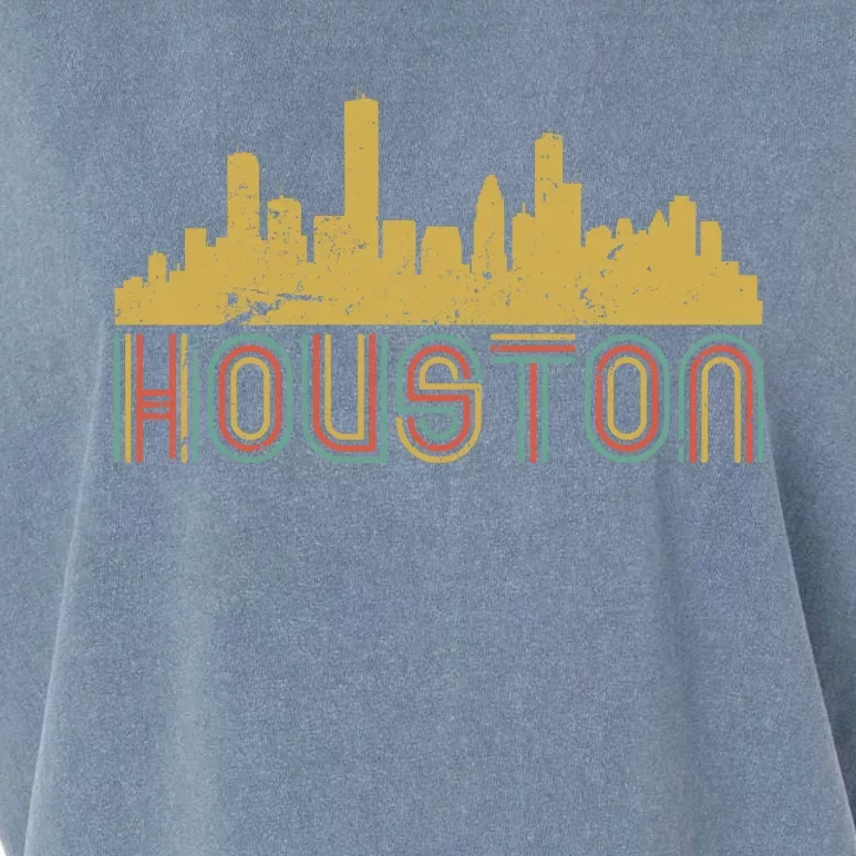 Retro Houston Skyline Texas Garment-Dyed Women's Muscle Tee