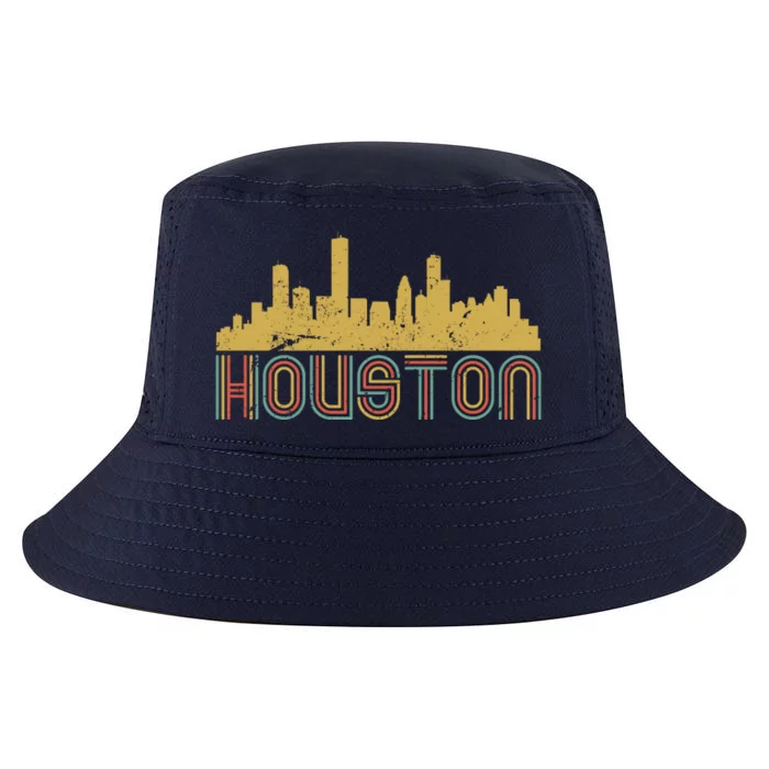 Retro Houston Skyline Texas Cool Comfort Performance Bucket Hat