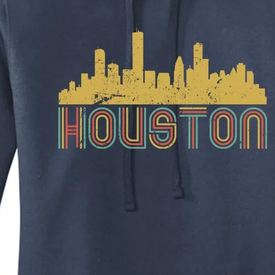 Retro Houston Skyline Texas Women's Pullover Hoodie