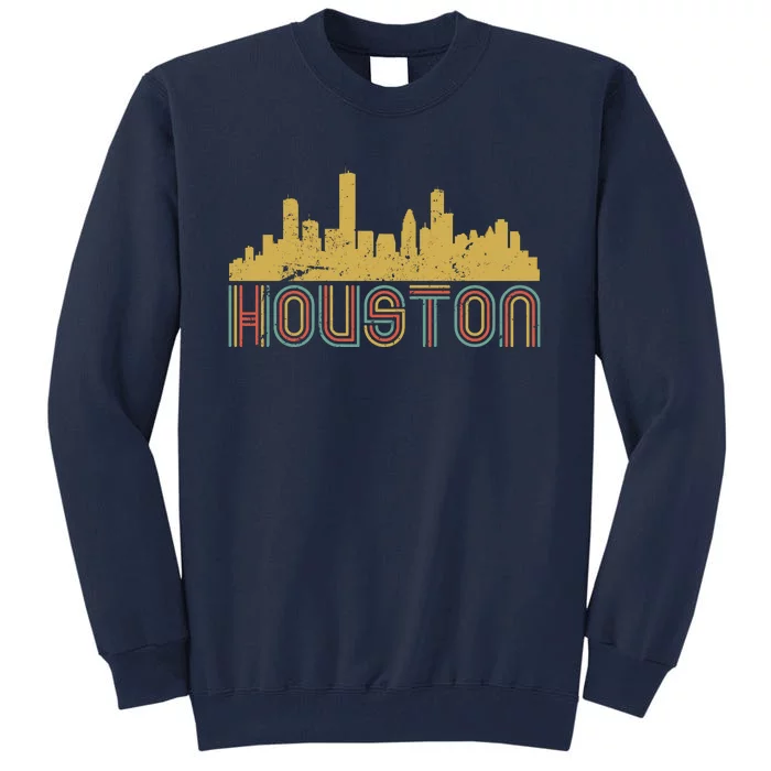 Retro Houston Skyline Texas Tall Sweatshirt