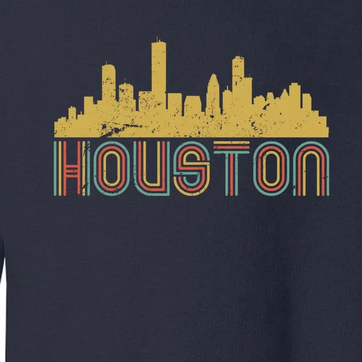 Retro Houston Skyline Texas Toddler Sweatshirt