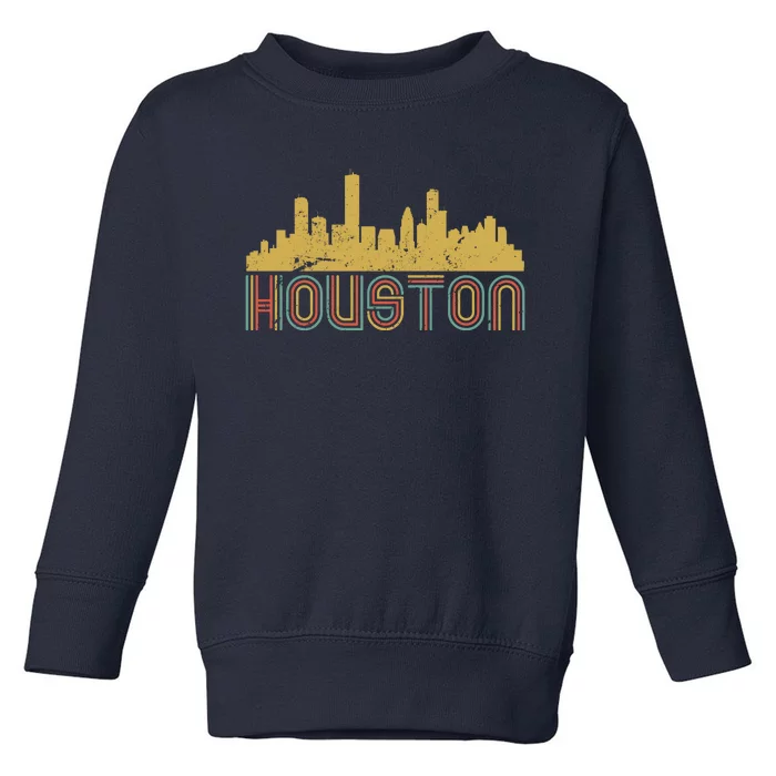 Retro Houston Skyline Texas Toddler Sweatshirt