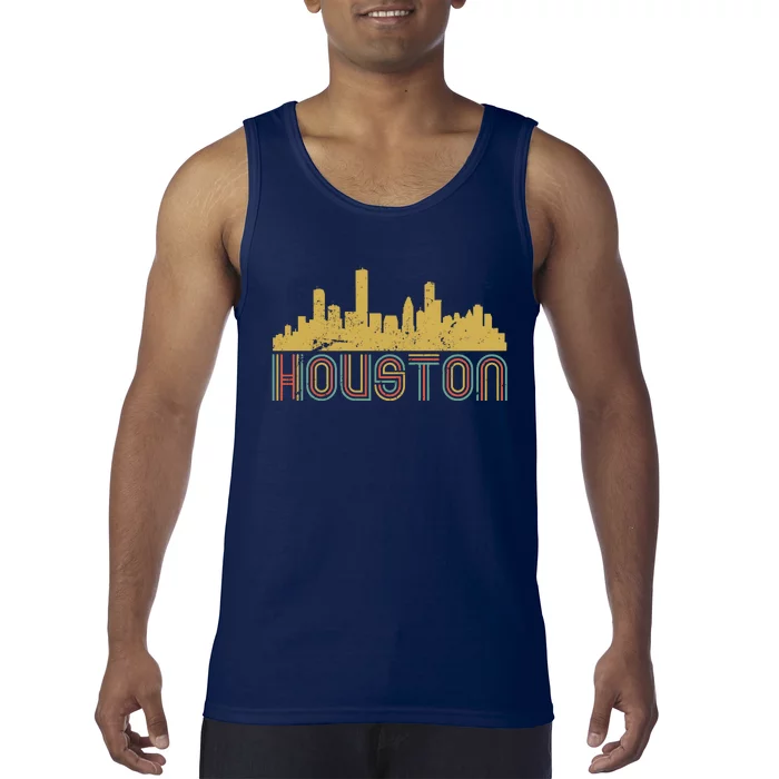 Retro Houston Skyline Texas Tank Top