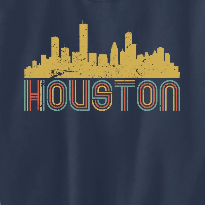 Retro Houston Skyline Texas Kids Sweatshirt