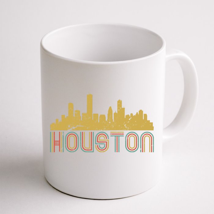 Retro Houston Skyline Texas Front & Back Coffee Mug