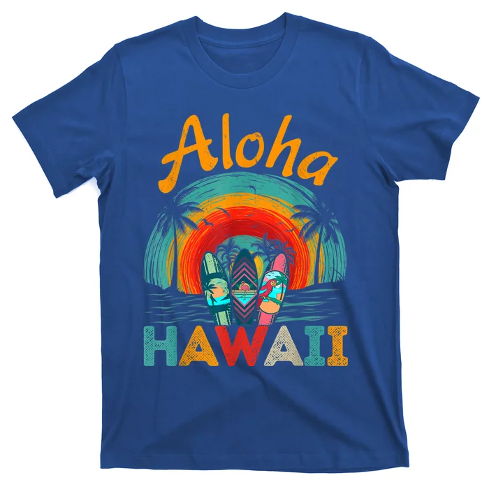 Retro Hawaiian Surfboard Aloha Hawaii Island Surfer Outfits T-Shirt