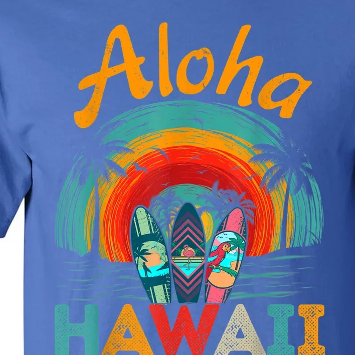 Retro Hawaiian Surfboard Aloha Hawaii Island Surfer Outfits Tall T-Shirt