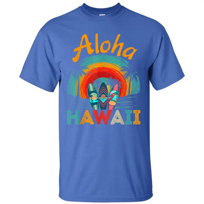 Retro Hawaiian Surfboard Aloha Hawaii Island Surfer Outfits Tall T-Shirt