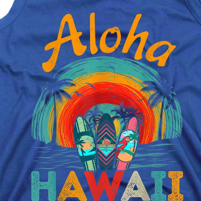 Retro Hawaiian Surfboard Aloha Hawaii Island Surfer Outfits Tank Top