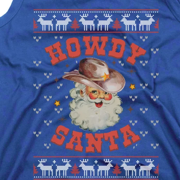 Retro Howdy Santa Country Christmas Christmas Cow Cute Gift Tank Top