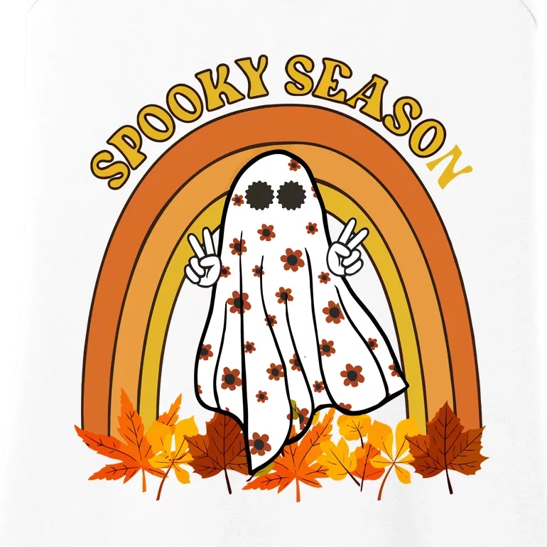 Retro Halloween Spooky Season Ghost Fall Rainbow Ladies Essential Tank