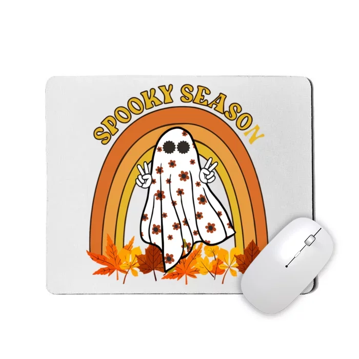 Retro Halloween Spooky Season Ghost Fall Rainbow Mousepad