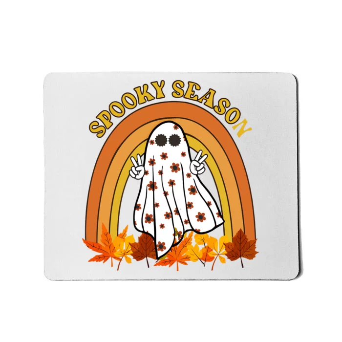 Retro Halloween Spooky Season Ghost Fall Rainbow Mousepad