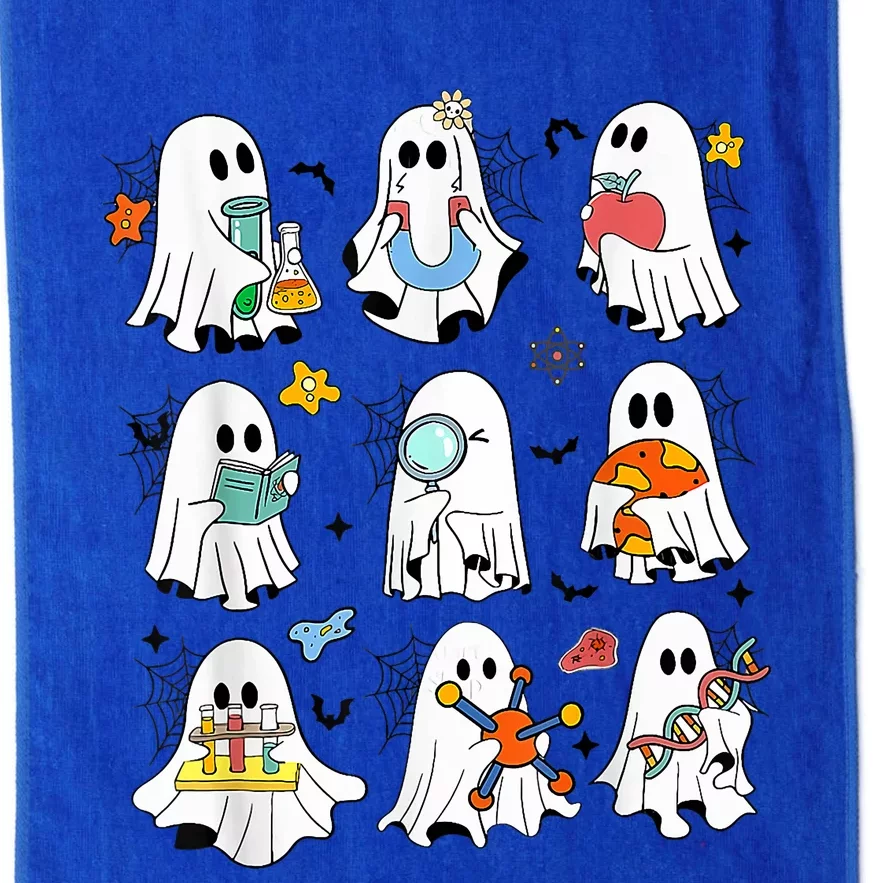 Retro Halloween Science Teacher Ghost Laboratory Teacher Platinum Collection Golf Towel