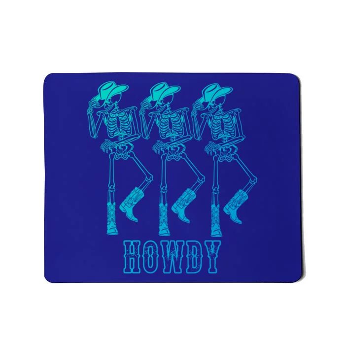 Retro Howdy Skeleton Cow Dancing Cow Boots Horse Gift Mousepad