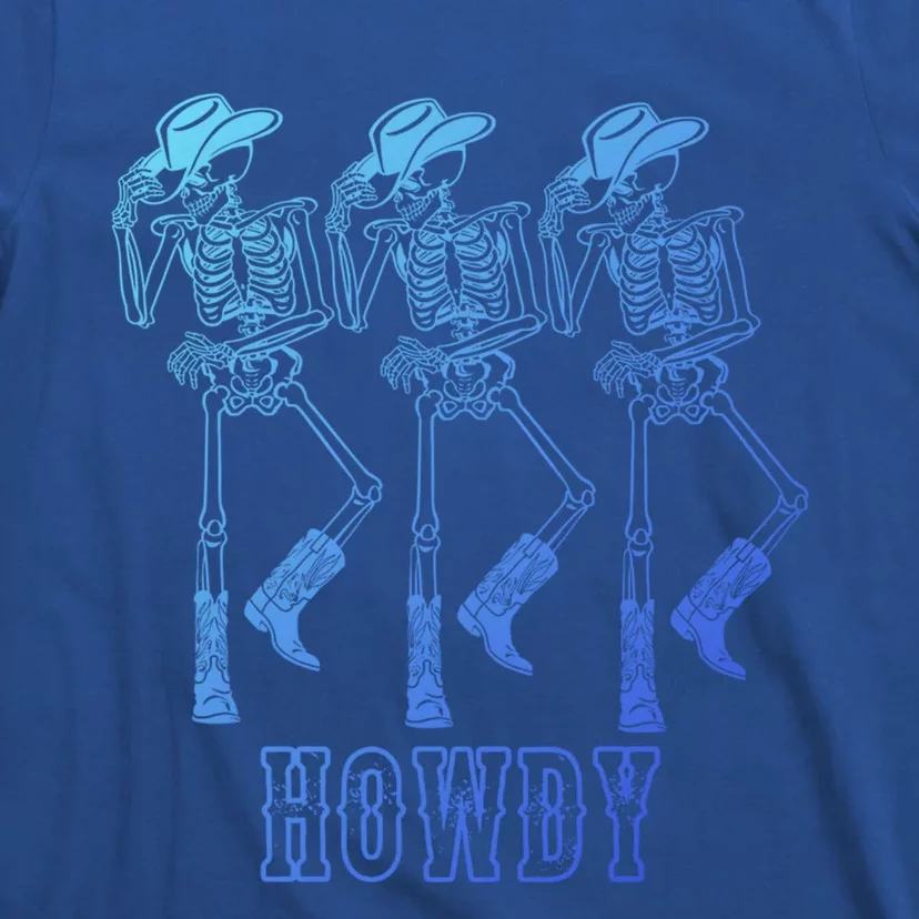 Retro Howdy Skeleton Cow Dancing Cow Boots Horse Gift T-Shirt