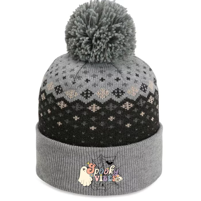 Retro Halloween Spooky Vibes The Baniff Cuffed Pom Beanie