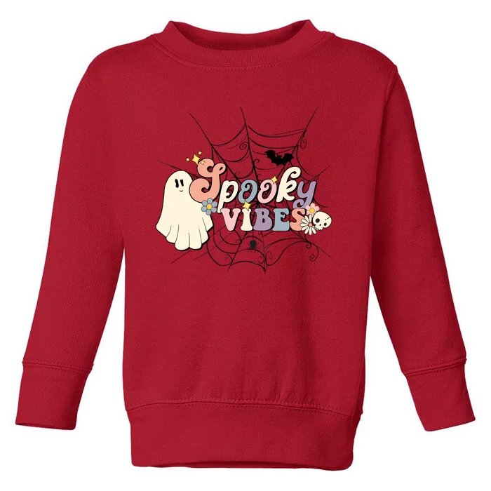 Retro Halloween Spooky Vibes Toddler Sweatshirt