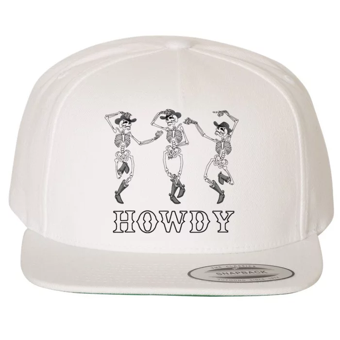 Retro Howdy Skeleton Cow Dancing Cow Boots Horse Wool Snapback Cap