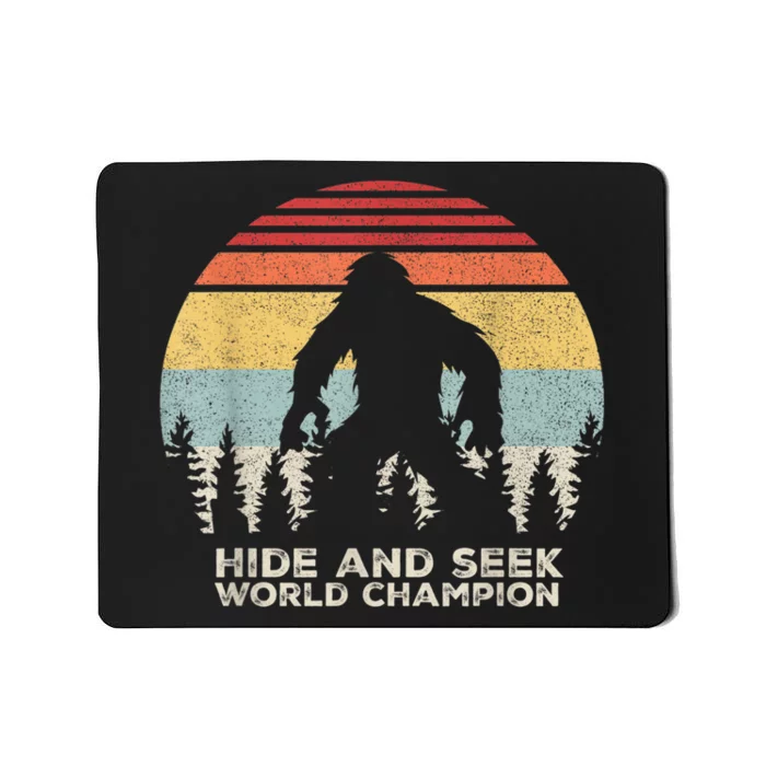 Retro Hide & Seek Champion Funny Sasquatch Bigfoot Mousepad