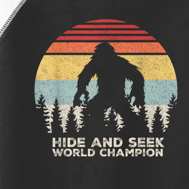 Retro Hide & Seek Champion Funny Sasquatch Bigfoot Toddler Fine Jersey T-Shirt