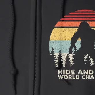 Retro Hide & Seek Champion Funny Sasquatch Bigfoot Full Zip Hoodie