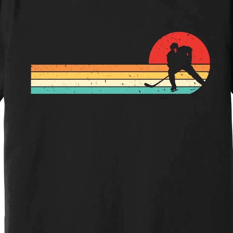 Retro Hockey Striped Logo Premium T-Shirt