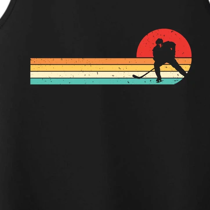 Retro Hockey Striped Logo Performance Tank