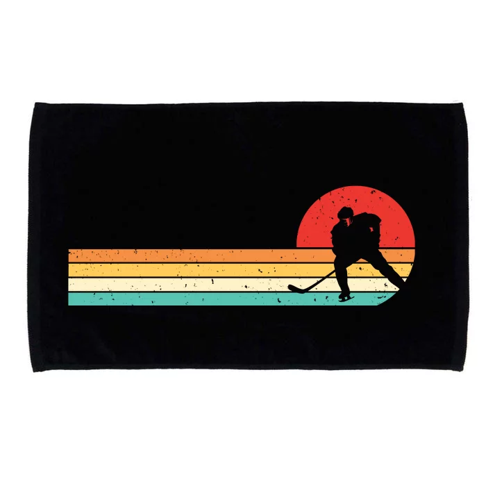 Retro Hockey Striped Logo Microfiber Hand Towel