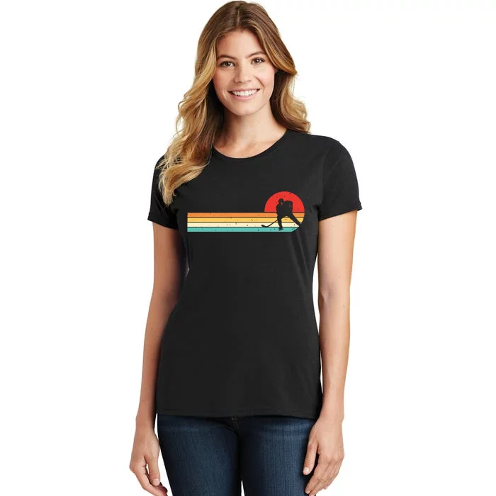 Retro Hockey Striped Logo Women's T-Shirt