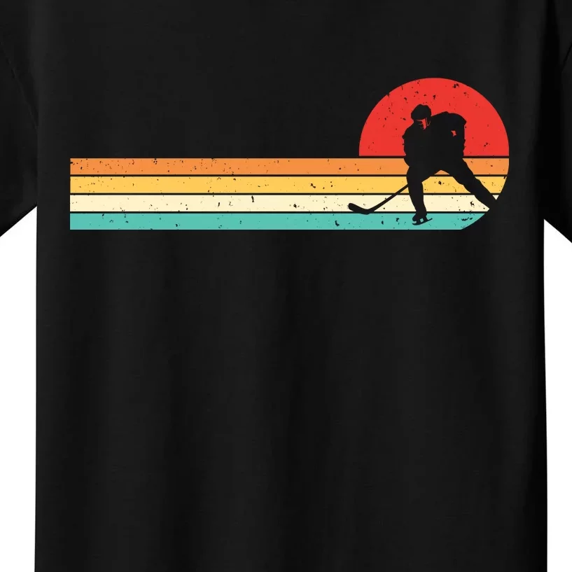 Retro Hockey Striped Logo Kids T-Shirt