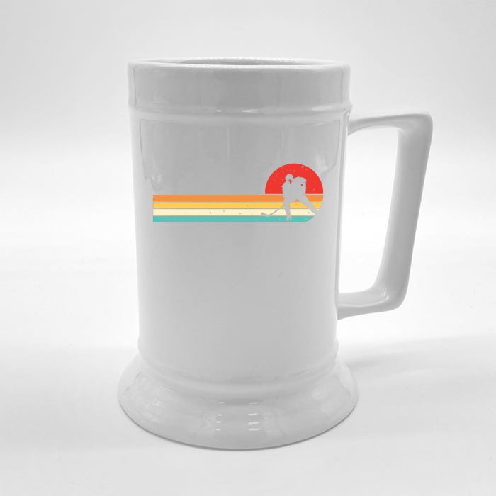 Retro Hockey Striped Logo Front & Back Beer Stein