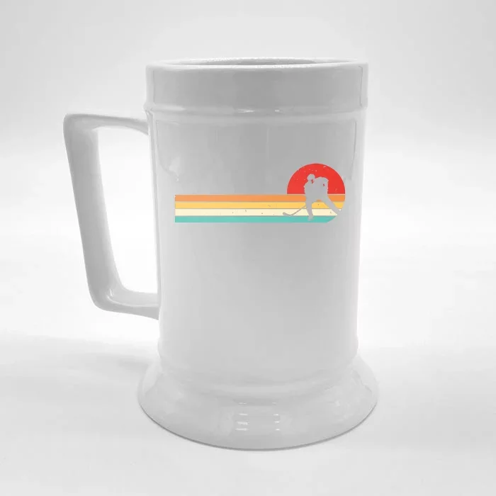 Retro Hockey Striped Logo Front & Back Beer Stein