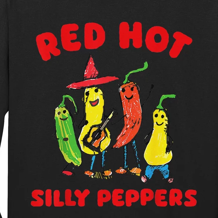 Red Hot Silly Peppers Fun Design Tall Long Sleeve T-Shirt