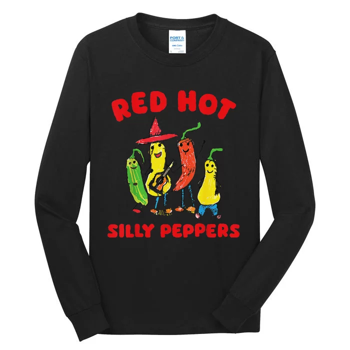 Red Hot Silly Peppers Fun Design Tall Long Sleeve T-Shirt